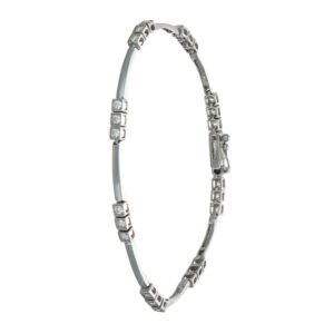 BRACCIALE ORO BIANCO CON ZIRCONI BIANCHI SEMIRIGIDO