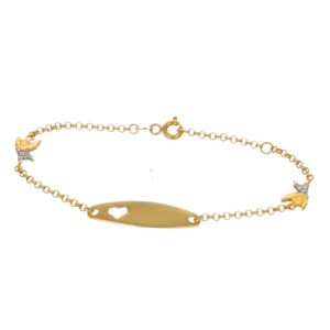 BRACCIALE ORO GIALLO BIMBA CON TRILLY