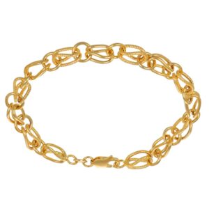 BRACCIALE ORO GIALLO CATENA LAVORATA