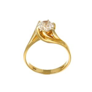 ANELLO ORO GIALLO SOLITARIO CON ZIRCONE