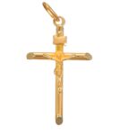 CIONDOLO ORO GIALLLO CROCE CON GESU