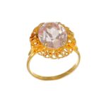 ANELLO ORO GIALLO CON ROSA DI FRANCIA