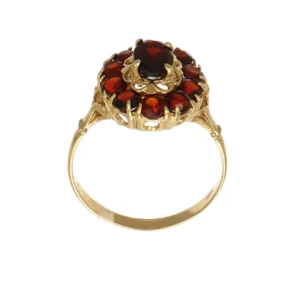 ANELLO ORO GIALLO CON GRANATO