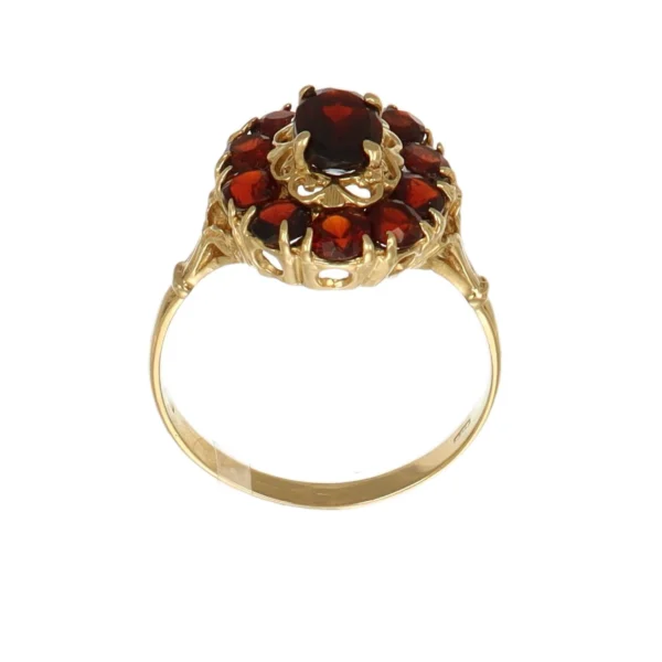 ANELLO ORO GIALLO CON GRANATO