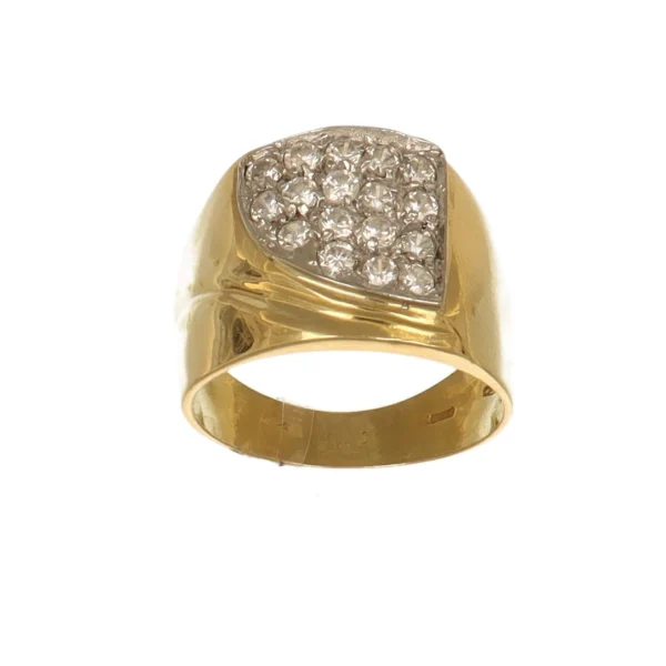 ANELLO DUE ORI FASCIA CONB ZIRCONI