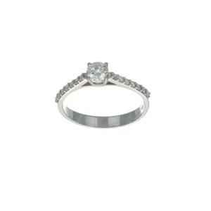 ANELLO ORO BIANCO SOLITARIO CON DIAMANTI MAJESTE