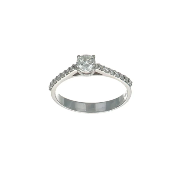 ANELLO ORO BIANCO SOLITARIO CON DIAMANTI MAJESTE