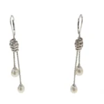 ORECCHINI ORO BIANCO CON PERLE PENDENTI GOCCIA