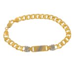 BRACCIALE ORO GIALLO CON TARGHETTA TRE ORI
