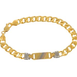 BRACCIALE ORO GIALLO CON TARGHETTA TRE ORI