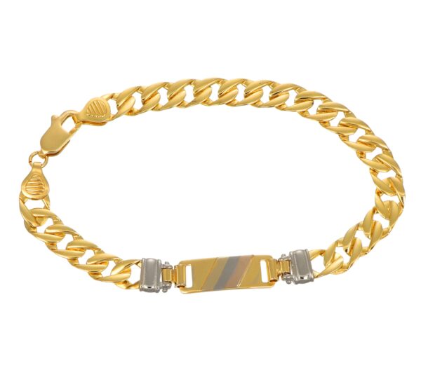 BRACCIALE ORO GIALLO CON TARGHETTA TRE ORI