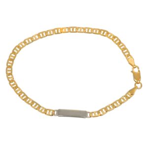 BRACCIALE ORO GIALLO CON TARGHETTA ORO BIANCO