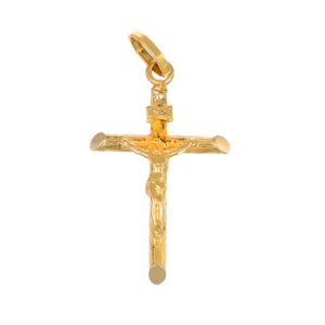 CIONDOLO ORO GIALLO CROCE CON GESÙ