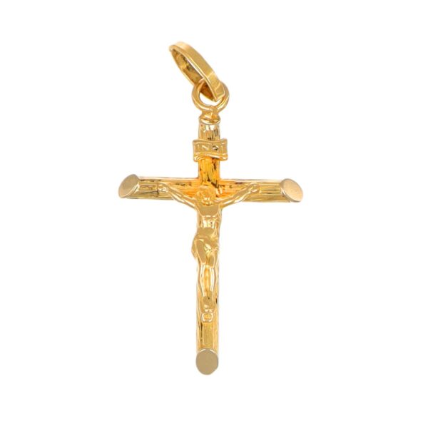 CIONDOLO ORO GIALLO CROCE CON GESÙ