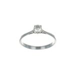 ANELLO ORO BIANCO SOLITARIO CON ZIRCONE BIANCO