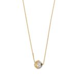 COLLANA DUE ORI CON CIONDOLO SFERA CON ZIRC B