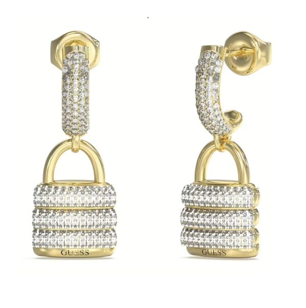 Orecchini lucchetto pave di zirconi guess