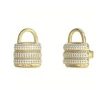 Orecchini lucchetto acciaio con zirconi guess