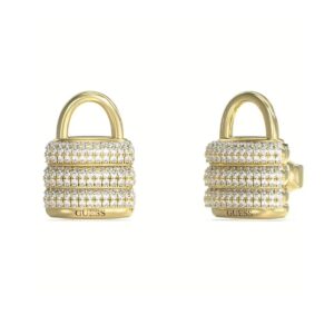 Orecchini lucchetto acciaio con zirconi guess