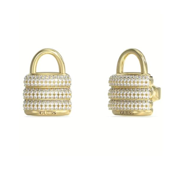 Orecchini lucchetto acciaio con zirconi guess