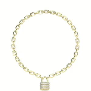 Collana acciaio catena con lucchetto guess