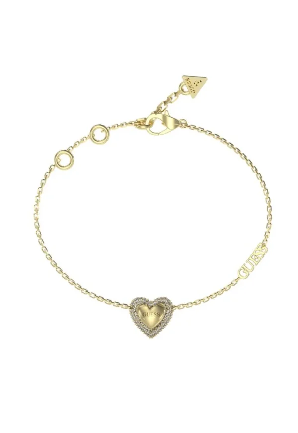 Bracciale acciaio con cuore zirconi guess