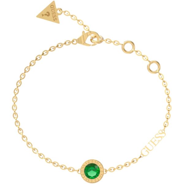 Bracciale acciaio con zircone verde guess