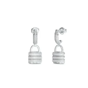 Orecchini lucchetto pave 27 mm