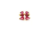 ANELLO OTTONE TRE GOCCE QUARZO IDROTERMALE ROSA FUCSIA KLK