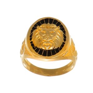 ANELLO ORO GIALLO UOMO CON LEONE