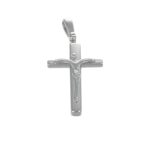 CIONDOLO ORO BIANCO CROCE CON GESÙ