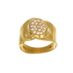 ANELLO ORO GIALLO FASCIA CON ZIRCONI BIANCHI