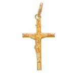 CIONDOLO ORO GIALLO CROCE CON GESÙ