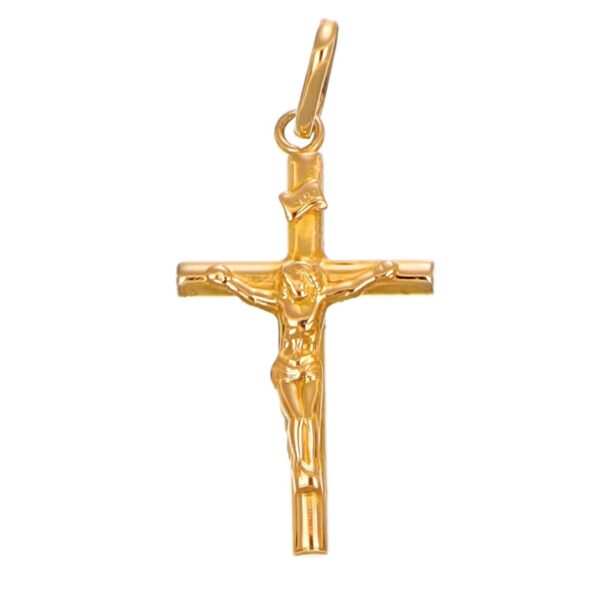 CIONDOLO ORO GIALLO CROCE CON GESÙ