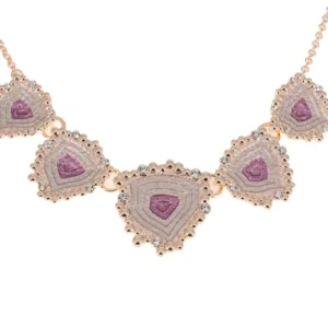 Collana fili acciaio corta zama cinque ovali gradazione