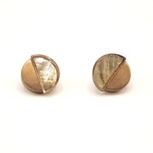 ORECCH.A LOBO TONDO GR MET.ZAMA BAGNO ORO ROSA+ RESINA E MADRE PERLA BIA