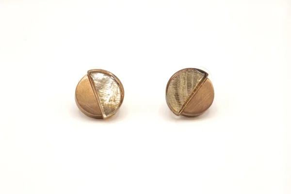 ORECCH.A LOBO TONDO GR MET.ZAMA BAGNO ORO ROSA+ RESINA E MADRE PERLA BIA