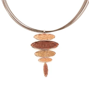 Collana fili acciaio corta zama cinque ovali gradazione