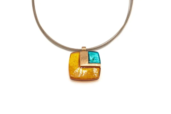 COLL.FILI ACCIAIO QUADRO ZAMA BAGNO ORO ROSA+RESINA MADRE PERLA TURC+ARA