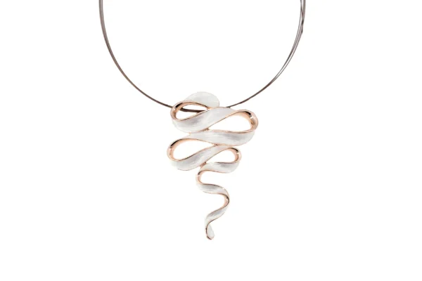 Collana fili acciaio corta zama serpentino