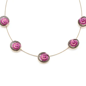 Collana fili acciaio corta zama cinque chioccioline