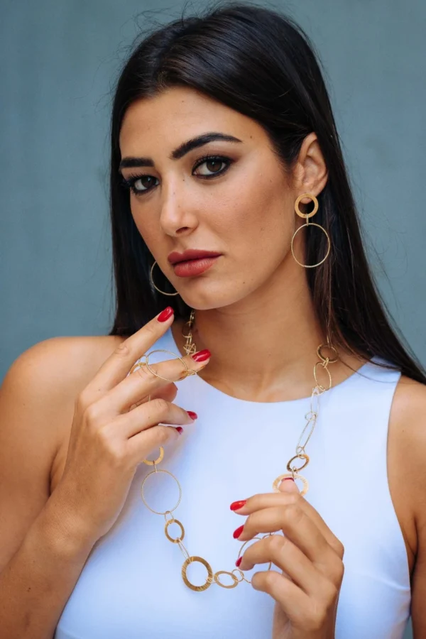 Orecchini zama due cerchi uniti