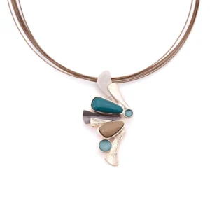 Collana fili acciaio corta zama forme ventaglio