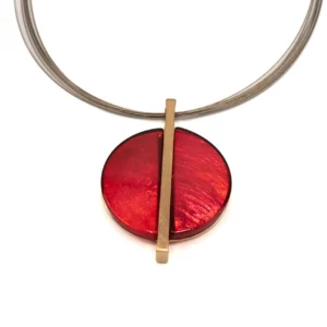 COLL.FILI ACCIAIO BARRETTA ZAMA BAGNO ORO ROSA RESINA MADRE PERLA ROSSA