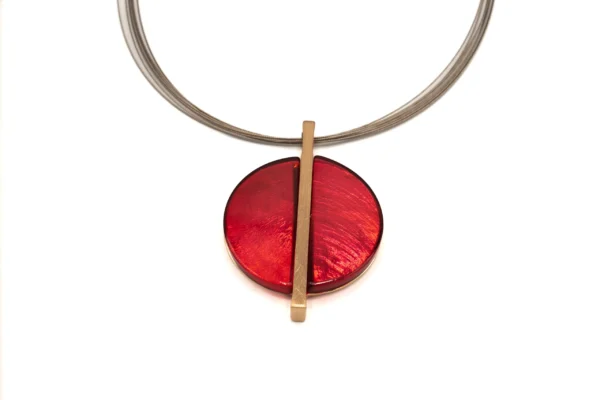 COLL.FILI ACCIAIO BARRETTA ZAMA BAGNO ORO ROSA RESINA MADRE PERLA ROSSA