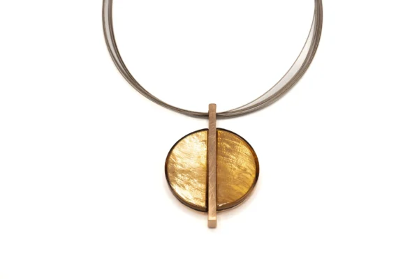 COLL.FILI ACCIAIO BARRETTA ZAMA BAGNO ORO ROSA RESINA MADRE PERLA MARRON