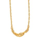 COLLANA ORO GIALLO CATENA LUCIDO LAVORATA