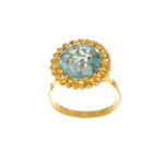 ANELLO ORO GIALLO CON ZIRCONE CELESTE TAGLIO BRIOLE'