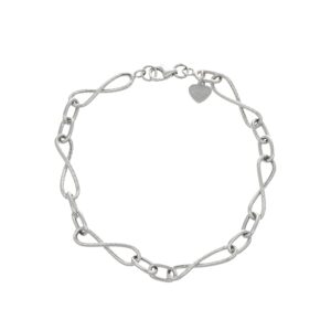 BRACCIALE ORO BIANCO LUCIDO LAVORATO