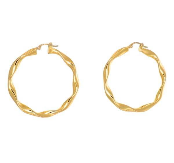 ORECCHINI ORO GIALLO CERCHI TORCION